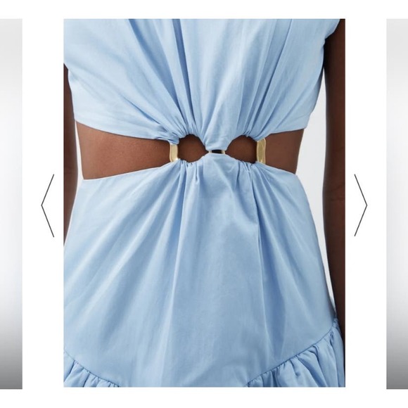 Aje Solstice Ring Embellishment Cut-out Cotton Mini Dress Size 6 - Picture 2 of 16